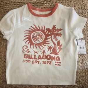 Billabong Cropped Cream and Burnt Orange Top
